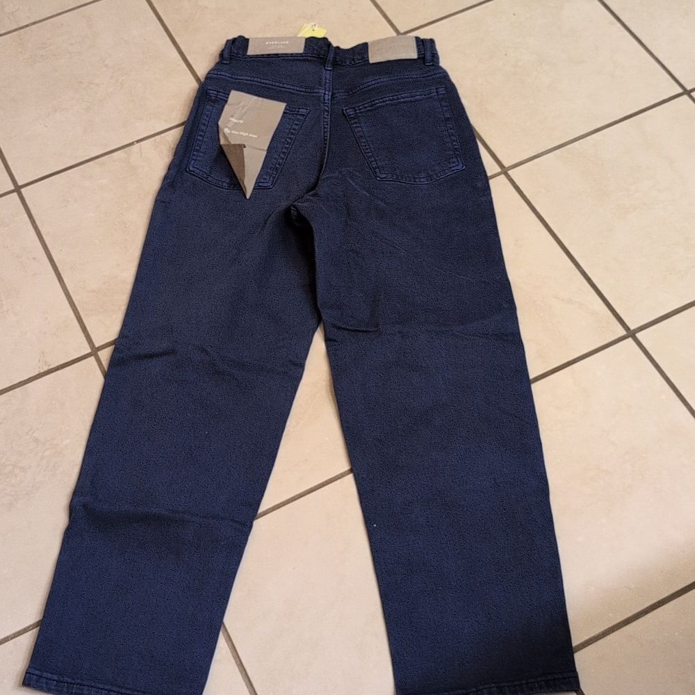 NWT Everlane The Way-high Jean Blue Denim Straight Leg Size 25 Tall - Picture 3 of 13